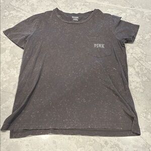 PINK Washed Gray Graphic Tee